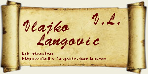 Vlajko Langović vizit kartica